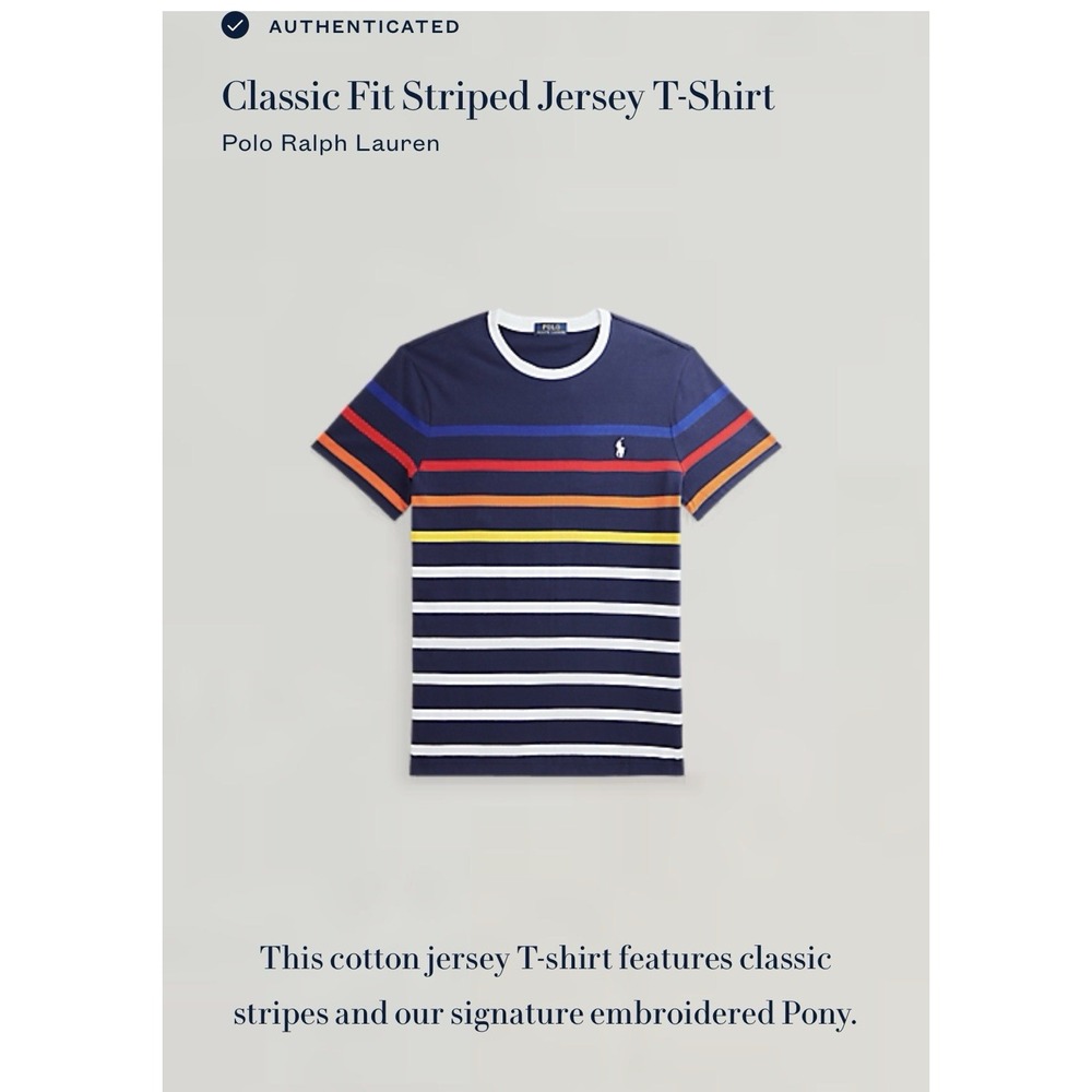 Men's Polo Ralph Lauren Stripe Shirt Classic Fit Size M - Picture 6 of 9